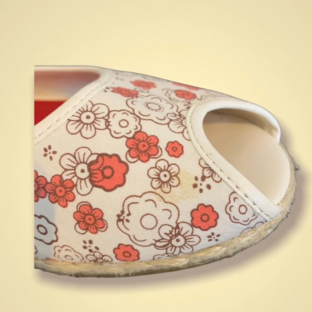 Floral Peep-toe Ballet Flat Size 7 - Picture 5 of 7